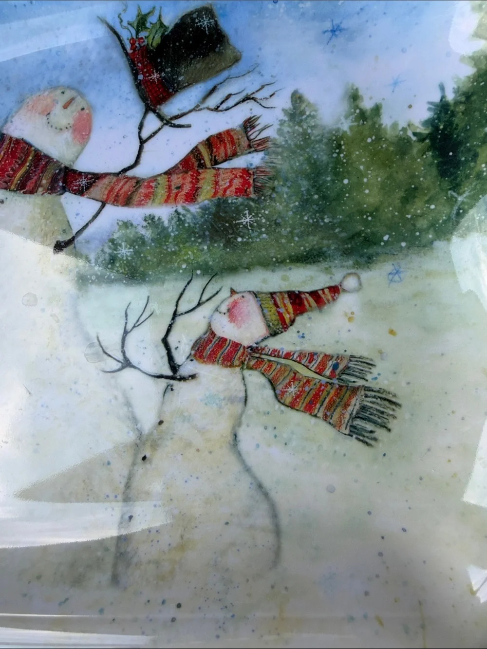 Susan Winget Snowman Ornament Plate